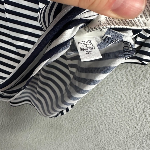 Chicos Striped Knit Tunic Top Womens 1 Medium Black White 1/4 Zip Comfort NWT - Picture 9 of 9